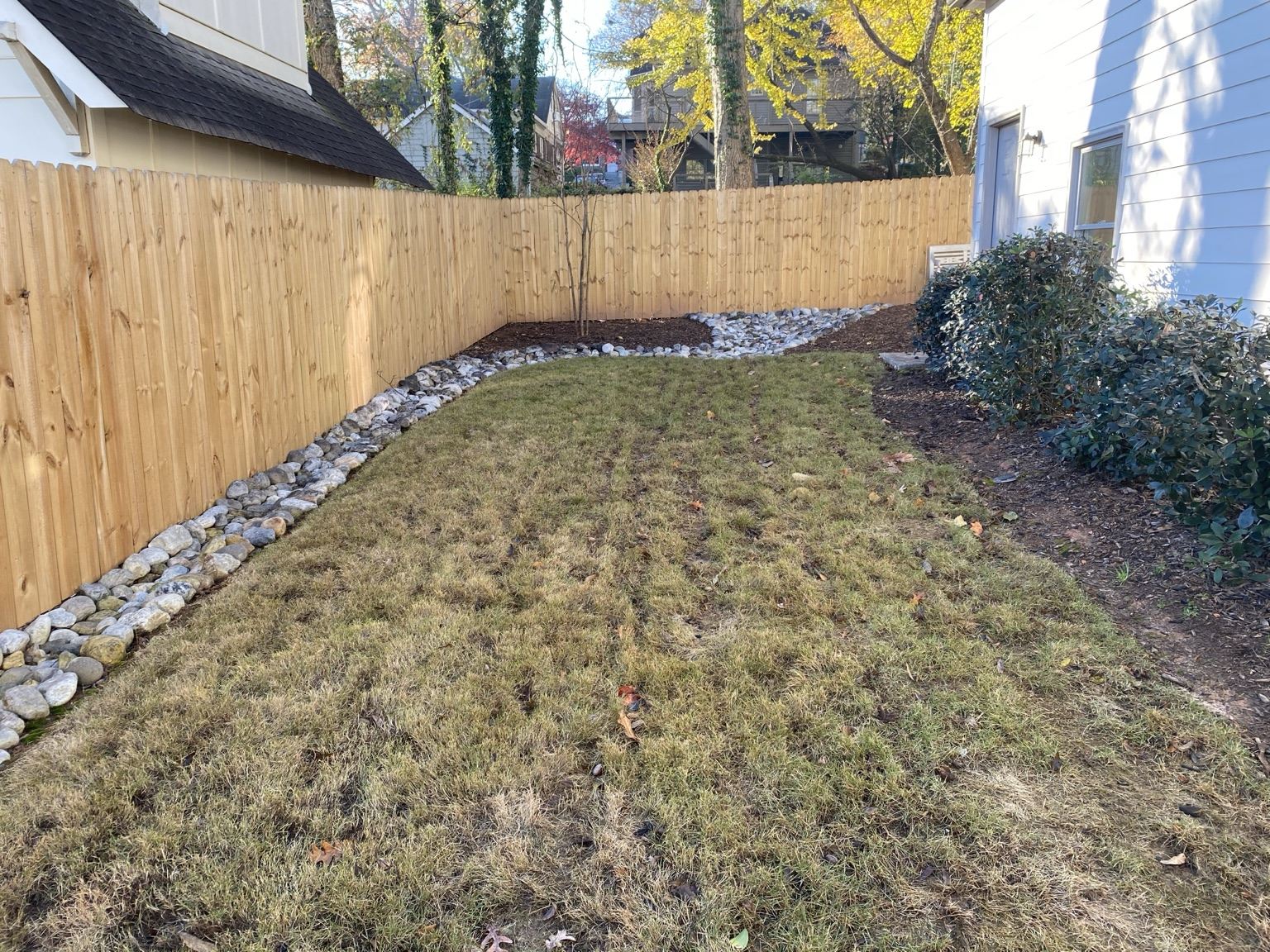 Side yard before installation